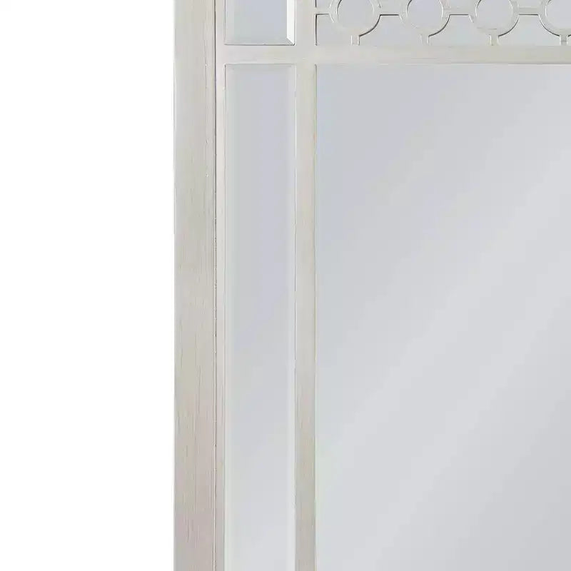 Specchio da Comò con Intarsio Smussato Finitura Argento | Camera da Letto Glamour