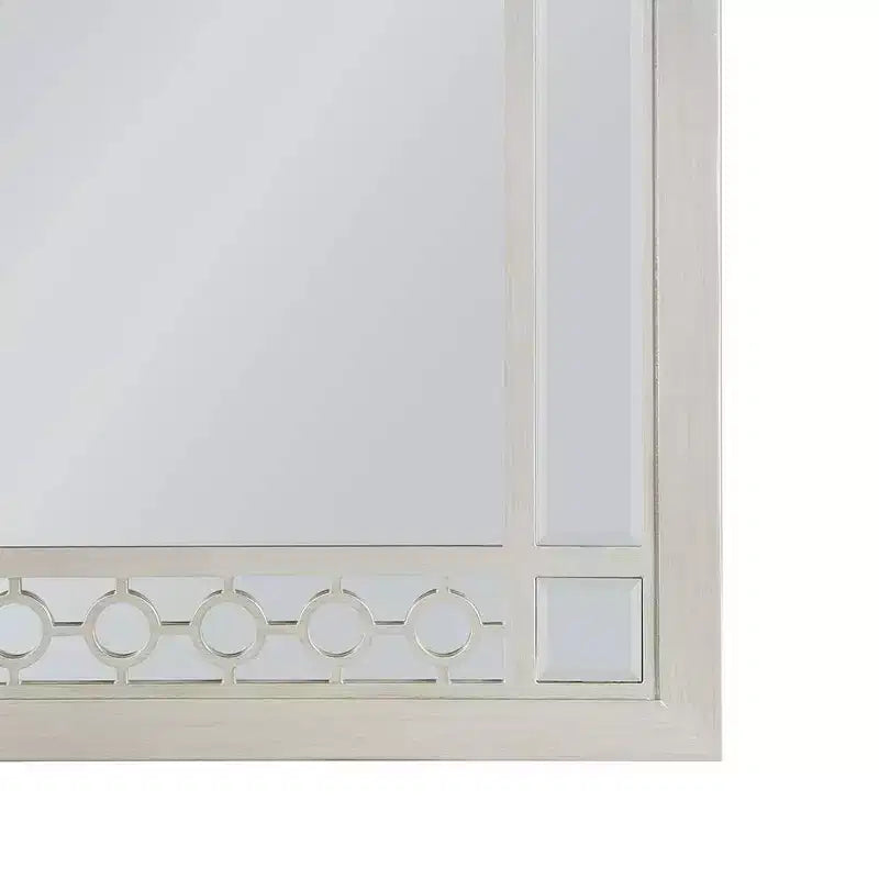 Specchio da Comò con Intarsio Smussato Finitura Argento | Camera da Letto Glamour