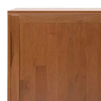 Mobiletto in legno massello con contenitore medio, marrone teak