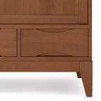 Mobiletto in legno massello con contenitore medio, marrone teak