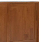 Mobiletto in legno massello con contenitore medio, marrone teak