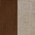 Mobile Consolle Boho in Legno con Ante ad Arco in Rattan Marrone Scuro