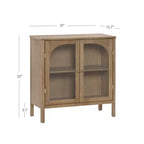 Mobile Consolle con Ante Curve in Vetro Temperato Marrone | Credenza Buffet
