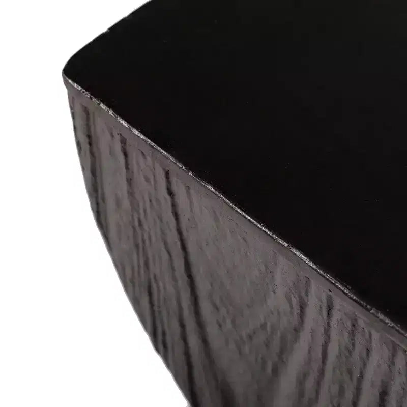 Tavolino Quadrato Twist in Fiberstone Nero | Tavolino d'Appoggio Moderno Completamente Assemblato