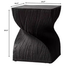 Tavolino Quadrato Twist in Fiberstone Nero | Tavolino d'Appoggio Moderno Completamente Assemblato