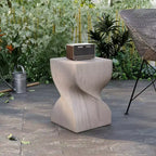 Tavolino Quadrato Twist in Fiberstone Nero | Tavolino d'Appoggio Moderno Completamente Assemblato