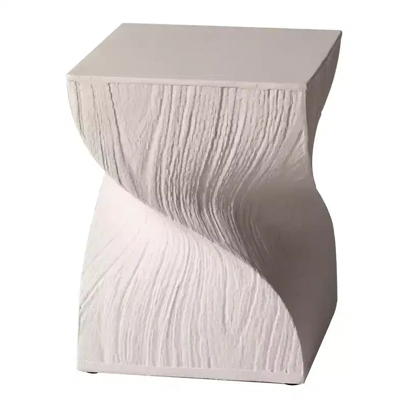 Tavolino Quadrato Twist in Fiberstone Nero | Tavolino d'Appoggio Moderno Completamente Assemblato
