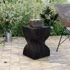 Tavolino Quadrato Twist in Fiberstone Nero | Tavolino d'Appoggio Moderno Completamente Assemblato