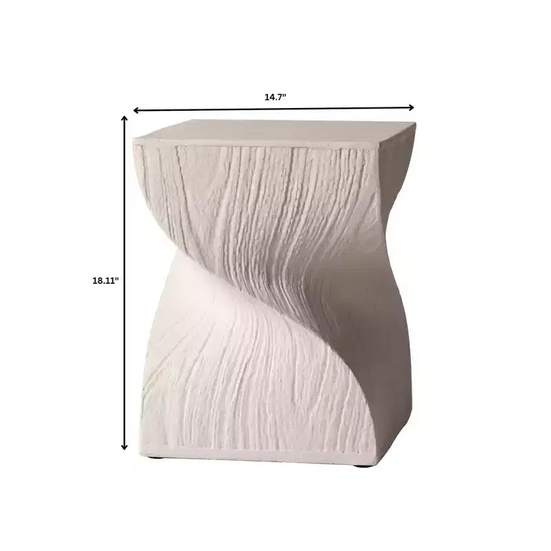 Tavolino Quadrato Twist in Fiberstone Nero | Tavolino d'Appoggio Moderno Completamente Assemblato