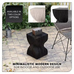 Tavolino Quadrato Twist in Fiberstone Nero | Tavolino d'Appoggio Moderno Completamente Assemblato
