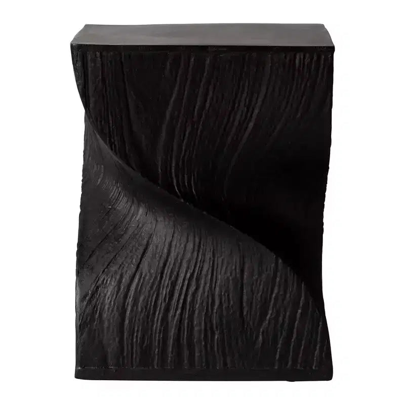 Tavolino Quadrato Twist in Fiberstone Nero | Tavolino d'Appoggio Moderno Completamente Assemblato