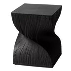 Tavolino Quadrato Twist in Fiberstone Nero | Tavolino d'Appoggio Moderno Completamente Assemblato