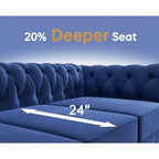 Set Divano Chesterfield in Lino a 3 Pezzi a 6 Posti | Poltrona, Divanetto e Divano