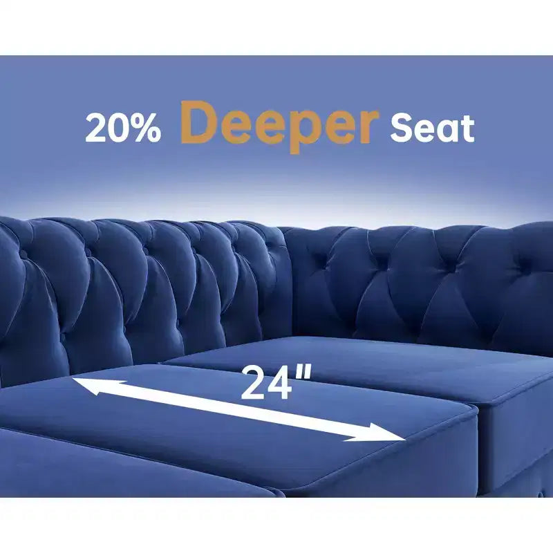 Set Divano Chesterfield in Lino a 3 Pezzi a 6 Posti | Poltrona, Divanetto e Divano