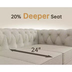 Set Divano Chesterfield in Lino a 3 Pezzi a 6 Posti | Poltrona, Divanetto e Divano
