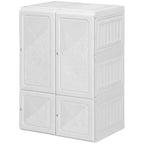 Armadio portatile pieghevole con scomparti a cubo e ante magnetiche, bianco
