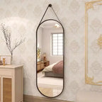Specchio da parete decorativo ovale 16x48 intero, nero/oro