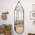 Specchio da parete decorativo ovale 16x48 intero, nero/oro