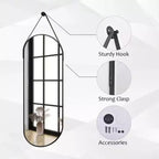 Specchio da parete decorativo ovale 16x48 intero, nero/oro