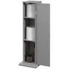 Mobiletto angolare sottile per bagno con porta carta igienica e 3 ripiani | Torre da 64,8 cm