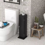 Mobiletto angolare sottile per bagno con porta carta igienica e 3 ripiani | Torre da 64,8 cm