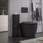 Mobiletto angolare sottile per bagno con porta carta igienica e 3 ripiani | Torre da 64,8 cm