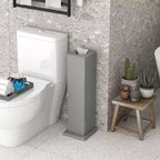 Mobiletto angolare sottile per bagno con porta carta igienica e 3 ripiani | Torre da 64,8 cm