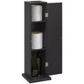 Mobiletto angolare sottile per bagno con porta carta igienica e 3 ripiani | Torre da 64,8 cm