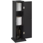 Mobiletto angolare sottile per bagno con porta carta igienica e 3 ripiani | Torre da 64,8 cm