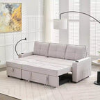 Divano Letto Sezionale a L in Velluto da 208 cm a 3 Pezzi | Divano Letto, Chaise Longue