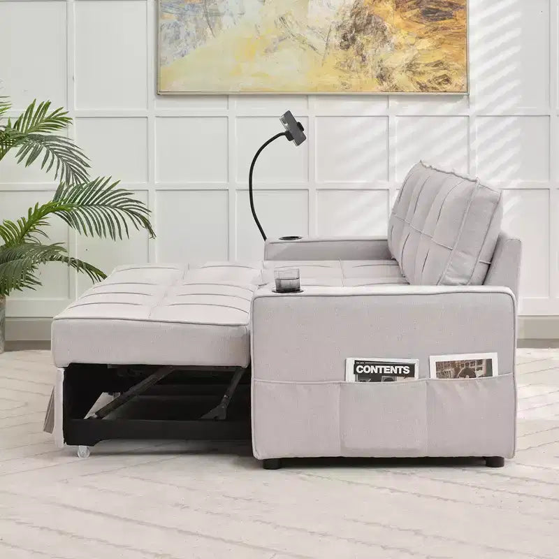 Divano Letto Sezionale a L in Velluto da 208 cm a 3 Pezzi | Divano Letto, Chaise Longue