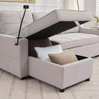 Divano Letto Sezionale a L in Velluto da 208 cm a 3 Pezzi | Divano Letto, Chaise Longue