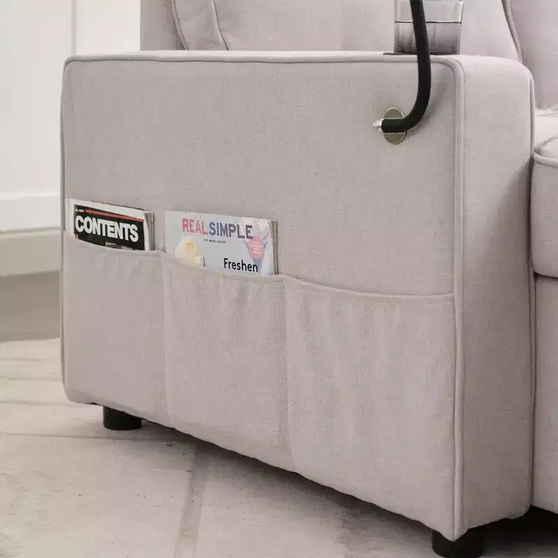Divano Letto Sezionale a L in Velluto da 208 cm a 3 Pezzi | Divano Letto, Chaise Longue