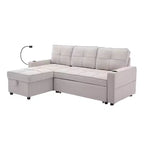 Divano Letto Sezionale a L in Velluto da 208 cm a 3 Pezzi | Divano Letto, Chaise Longue