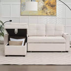 Divano Letto Sezionale a L in Velluto da 208 cm a 3 Pezzi | Divano Letto, Chaise Longue