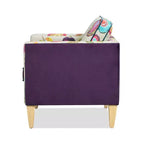 Poltrona d'accento in velluto patchwork da 71 cm con cuscini rimovibili