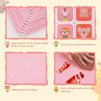 Armadio per Bambini a 8 Cubi con Asta Appendiabiti e Ante Animali | Blu/Rosa/Bianco