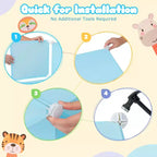 Armadio per Bambini a 8 Cubi con Asta Appendiabiti e Ante Animali | Blu/Rosa/Bianco