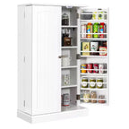 Dispensa da Cucina Coloniale da 104 cm con 17 Ripiani e Spazi Regolabili | Grigio/Bianco