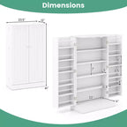 Dispensa da Cucina Coloniale da 104 cm con 17 Ripiani e Spazi Regolabili | Grigio/Bianco