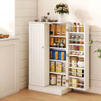 Dispensa da Cucina Coloniale da 104 cm con 17 Ripiani e Spazi Regolabili | Grigio/Bianco