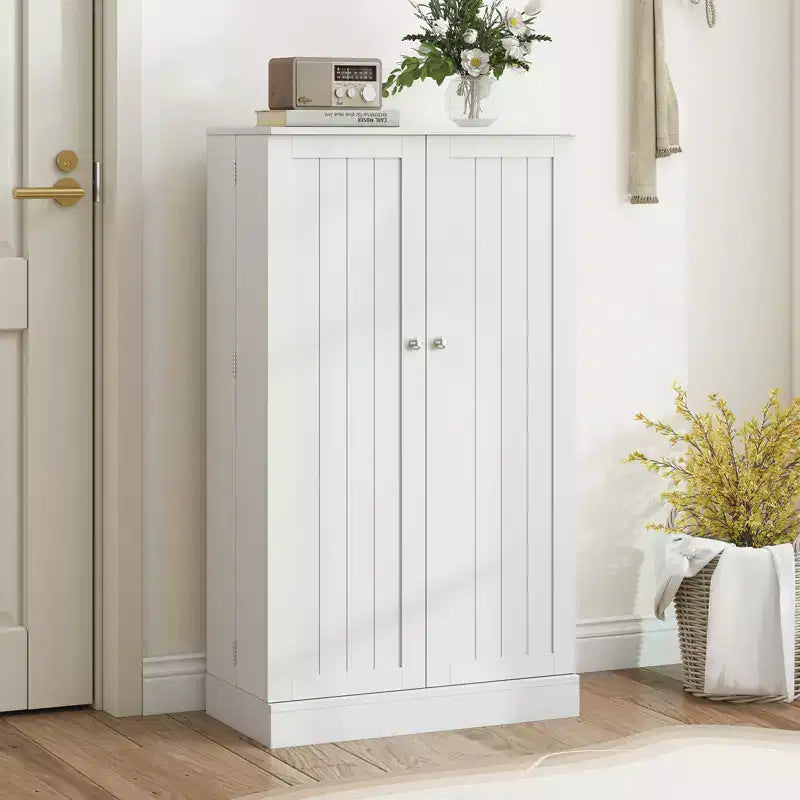 Dispensa da Cucina Coloniale da 104 cm con 17 Ripiani e Spazi Regolabili | Grigio/Bianco