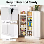 Dispensa da Cucina Coloniale da 104 cm con 17 Ripiani e Spazi Regolabili | Grigio/Bianco