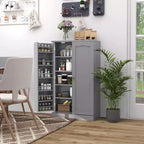 Dispensa da Cucina Coloniale da 104 cm con 17 Ripiani e Spazi Regolabili | Grigio/Bianco