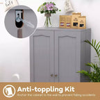 Dispensa da Cucina Coloniale da 104 cm con 17 Ripiani e Spazi Regolabili | Grigio/Bianco