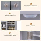 Dispensa da Cucina Coloniale da 104 cm con 17 Ripiani e Spazi Regolabili | Grigio/Bianco