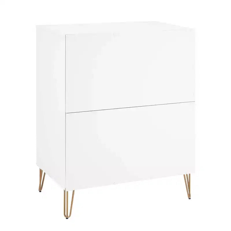 Set comò moderno 2 pezzi | Verticale a 5 cassetti e orizzontale a 3 cassetti con ferramenta antiribaltamento