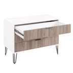 Set comò moderno 2 pezzi | Verticale a 5 cassetti e orizzontale a 3 cassetti con ferramenta antiribaltamento