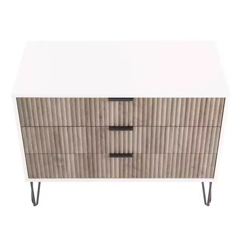 Set comò moderno 2 pezzi | Verticale a 5 cassetti e orizzontale a 3 cassetti con ferramenta antiribaltamento