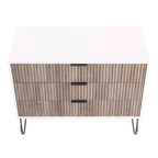 Set comò moderno 2 pezzi | Verticale a 5 cassetti e orizzontale a 3 cassetti con ferramenta antiribaltamento